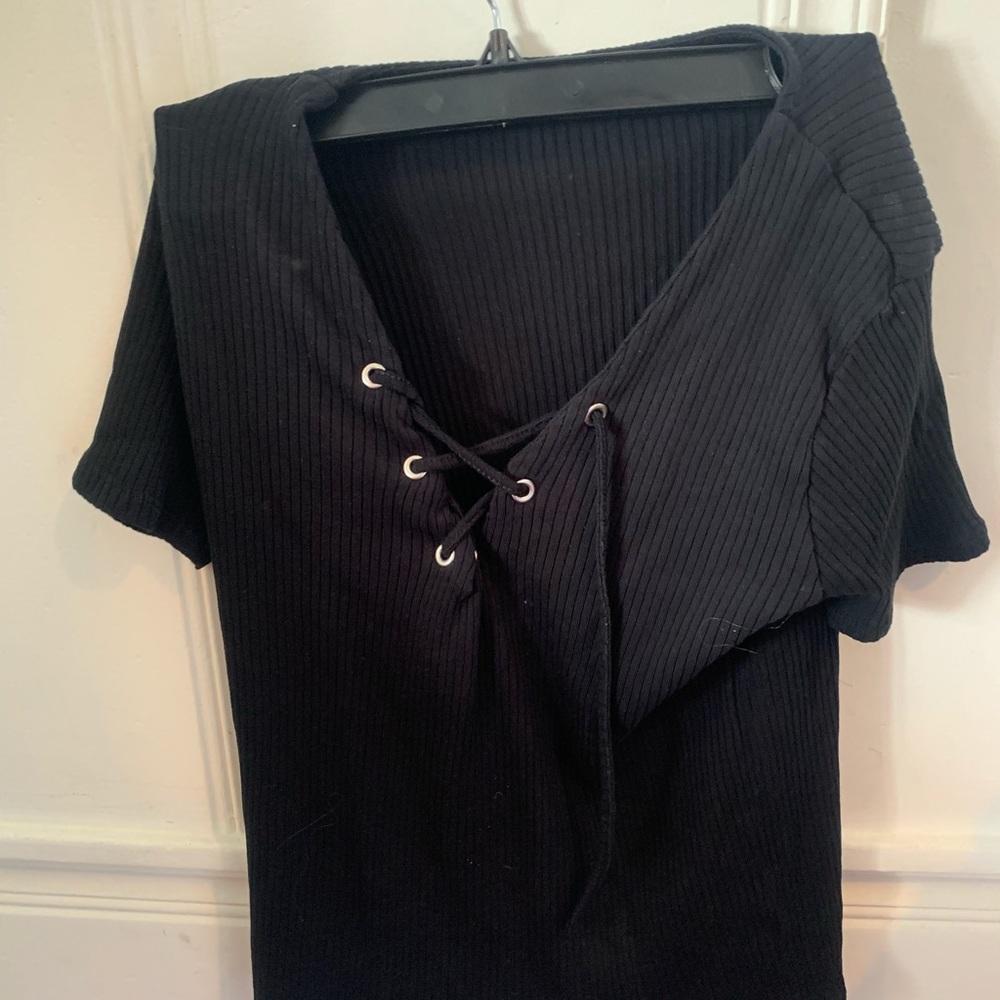 Zara lace up tee